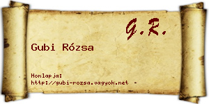 Gubi Rózsa névjegykártya